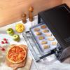 imageCOMFEE Mini 2Slice Toaster Oven Countertop toaster oven 2Knobs Easy to Control with Timer for Bake Broil Toast 1000W BlackWhite COB08AABK25 L