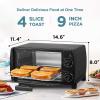 imageCOMFEE Mini 2Slice Toaster Oven Countertop toaster oven 2Knobs Easy to Control with Timer for Bake Broil Toast 1000W BlackWhite COB08AABK4 Slice