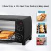 imageCOMFEE Mini 2Slice Toaster Oven Countertop toaster oven 2Knobs Easy to Control with Timer for Bake Broil Toast 1000W BlackWhite COB08AABK4 Slice
