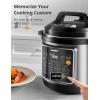 imageCOMFEE Pressure Cooker 6 Quart with 13 Cooking Functions Olla de Presion NonStick Pot Yogurt Maker Rice Cooker Slow Cooker Saut Steamer Healthy Ceramic Inner PotBlack