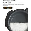 imageCOMFEE Pressure Cooker 6 Quart with 13 Cooking Functions Olla de Presion NonStick Pot Yogurt Maker Rice Cooker Slow Cooker Saut Steamer Healthy Ceramic Inner PotBlack