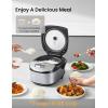 imageCOMFEE Rice Cooker 12 Cups Cooked6 Cups Uncooked Portable NonStick Rice Maker Japanese Rice Cooker with Fuzzy Logic Technology 24Hour Timer Delay 11 Presets Steamer Fast Rice Cooker Grain Cooker BlackBlack