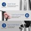 imageCOMFEE Stainless Steel Electric Kettle 17 Liter Tea Kettle Electric ampamp Hot Water Kettle 1500W Fast Boil with LED Light Auto ShutOff and BoilDry Protection