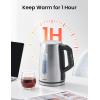 imageCOMFEE Stainless Steel Electric Kettle Temperature Control with 6 Presets 1Hr Keep Warm Kettle Water Boiler 17 Litres 1500W with Viewing Window AutoOff and BoilDry Protection