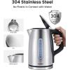 imageCOMFEE Stainless Steel Electric Kettle Temperature Control with 6 Presets 1Hr Keep Warm Kettle Water Boiler 17 Litres 1500W with Viewing Window AutoOff and BoilDry Protection