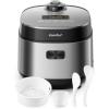 imageCOMFEE Compact Rice Cooker 8 Cups Cooked4 Cups Uncooked 9in1 Multi Cooker Fast Rice Maker Steam Brown Rice Grains Fuzzy Logic Technology Grey
