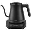 imageCOMFEE Gooseneck Electric Kettle with Temperature Control 3 Variable Presets 100 Stainless Steel 1500 Watt Powerful Quick Heating Portable Hot Water Kettle for Pour Over Coffee and Tea 06LBlack