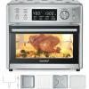 imageCOMFEE Toaster Oven Air Fryer Combo 12in1 Air Fryer Oven with Rotisserie 6 Slice Toast 12 Pizza Double Layer Countertop Convection 25L264QT Precise Temp Control 6 Accessories