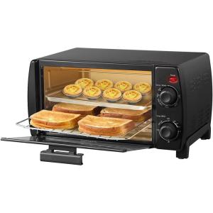imageCOMFEE Mini 2Slice Toaster Oven Countertop toaster oven 2Knobs Easy to Control with Timer for Bake Broil Toast 1000W BlackWhite COB08AABK4 Slice