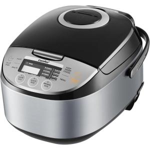 imageCOMFEE Rice Cooker 12 Cups Cooked6 Cups Uncooked Portable NonStick Rice Maker Japanese Rice Cooker with Fuzzy Logic Technology 24Hour Timer Delay 11 Presets Steamer Fast Rice Cooker Grain Cooker BlackBlack