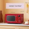 imageCOMFEE CMM091AGN Retro Microwave with Multistage Cooking 9 Preset Menus and Kitchen Timer Mute Function ECO Mode LED digital display 09 cuft 900W Green09 CuFt Red