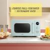 imageCOMFEE CMM091AGN Retro Microwave with Multistage Cooking 9 Preset Menus and Kitchen Timer Mute Function ECO Mode LED digital display 09 cuft 900W Green09 CuFt Green