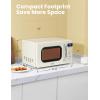 imageCOMFEE CMOC20M1WH Retro Microwave with 11 power levels Fast Multistage Cooking Turntable Reset Function Kitchen Timer Speedy Cooking WeightTime Defrost Memory function Children Lock 700WApricot