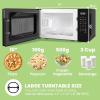 imageCOMFEE CMOC20M1WH Retro Microwave with 11 power levels Fast Multistage Cooking Turntable Reset Function Kitchen Timer Speedy Cooking WeightTime Defrost Memory function Children Lock 700WModern Black
