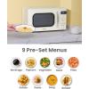 imageCOMFEE CMOC20M1WH Retro Microwave with 11 power levels Fast Multistage Cooking Turntable Reset Function Kitchen Timer Speedy Cooking WeightTime Defrost Memory function Children Lock 700WApricot
