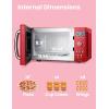 imageCOMFEE CMOC20M1WH Retro Microwave with 11 power levels Fast Multistage Cooking Turntable Reset Function Kitchen Timer Speedy Cooking WeightTime Defrost Memory function Children Lock 700WRed