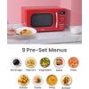 imageCOMFEE CMOC20M1WH Retro Microwave with 11 power levels Fast Multistage Cooking Turntable Reset Function Kitchen Timer Speedy Cooking WeightTime Defrost Memory function Children Lock 700WRed