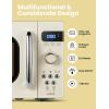 imageCOMFEE CMOC20M1WH Retro Microwave with 11 power levels Fast Multistage Cooking Turntable Reset Function Kitchen Timer Speedy Cooking WeightTime Defrost Memory function Children Lock 700WApricot