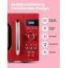 imageCOMFEE CMOC20M1WH Retro Microwave with 11 power levels Fast Multistage Cooking Turntable Reset Function Kitchen Timer Speedy Cooking WeightTime Defrost Memory function Children Lock 700WRed