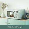 imageCOMFEE CMOC20M1WH Retro Microwave with 11 power levels Fast Multistage Cooking Turntable Reset Function Kitchen Timer Speedy Cooking WeightTime Defrost Memory function Children Lock 700WGreen