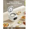 imageCOMFEE Mini Rice Cooker 4 Cups Cooked2 Cups Uncooked Portable NonStick rice maker 24 hours Timer Delay 6 Functions Fast Cooker Brown Rice Oatmeal White