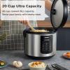 imageCOMFEE Rice Cooker 10 cup Uncooked20 cup Cooked  Rice Maker Steamer Saute Steamer and Warmer 52 QT Large Capacity Brown Rice Quinoa and Oatmeal 8 OneTouch ProgramsBasic10 Cups Uncooked