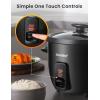 imageCOMFEE Rice Cooker 6Cup Cooked3Cup Uncooked Removable NonStick Bowl for Soups Stews GrainsampampOatmeal One Touch WhiteBlack
