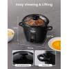 imageCOMFEE Rice Cooker 6Cup Cooked3Cup Uncooked Removable NonStick Bowl for Soups Stews GrainsampampOatmeal One Touch WhiteBlack