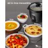 imageCOMFEE Rice Cooker 6Cup Cooked3Cup Uncooked Removable NonStick Bowl for Soups Stews GrainsampampOatmeal One Touch WhiteBlack