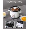 imageCOMFEE Rice Cooker 6Cup Cooked3Cup Uncooked Removable NonStick Bowl for Soups Stews GrainsampampOatmeal One Touch WhiteWhite