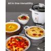 imageCOMFEE Rice Cooker 6Cup Cooked3Cup Uncooked Removable NonStick Bowl for Soups Stews GrainsampampOatmeal One Touch WhiteWhite