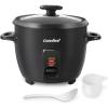 imageCOMFEE Rice Cooker 6Cup Cooked3Cup Uncooked Removable NonStick Bowl for Soups Stews GrainsampampOatmeal One Touch WhiteBlack