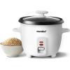 imageCOMFEE Rice Cooker 6Cup Cooked3Cup Uncooked Removable NonStick Bowl for Soups Stews GrainsampampOatmeal One Touch WhiteWhite