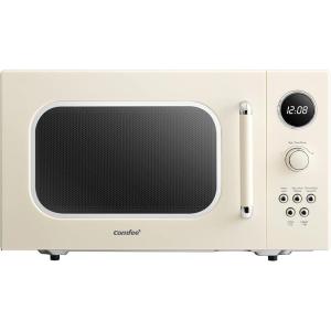 imageCOMFEE CMM091AGN Retro Microwave with Multistage Cooking 9 Preset Menus and Kitchen Timer Mute Function ECO Mode LED digital display 09 cuft 900W Green09 CuFt Apricot