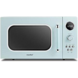 imageCOMFEE CMM091AGN Retro Microwave with Multistage Cooking 9 Preset Menus and Kitchen Timer Mute Function ECO Mode LED digital display 09 cuft 900W Green09 CuFt Green