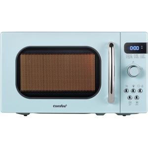 imageCOMFEE CMOC20M1WH Retro Microwave with 11 power levels Fast Multistage Cooking Turntable Reset Function Kitchen Timer Speedy Cooking WeightTime Defrost Memory function Children Lock 700WGreen