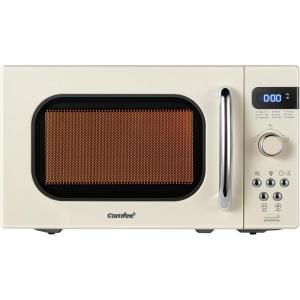 imageCOMFEE CMOC20M1WH Retro Microwave with 11 power levels Fast Multistage Cooking Turntable Reset Function Kitchen Timer Speedy Cooking WeightTime Defrost Memory function Children Lock 700WApricot