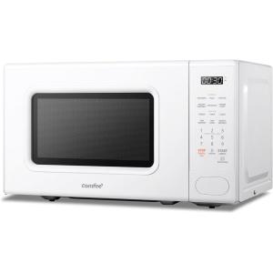imageCOMFEE CMOC20M1WH Retro Microwave with 11 power levels Fast Multistage Cooking Turntable Reset Function Kitchen Timer Speedy Cooking WeightTime Defrost Memory function Children Lock 700WModern White