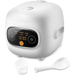 imageCOMFEE Mini Rice Cooker 4 Cups Cooked2 Cups Uncooked Portable NonStick rice maker 24 hours Timer Delay 6 Functions Fast Cooker Brown Rice Oatmeal White