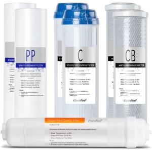 imageCOMFEE Reverse Osmosis Water Filter Replacement CMP10F Replacement Filter Set for 5 Stage Under Sink RO Water Filtration System CMP10 White 992  274  274 inches