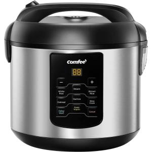 imageCOMFEE Rice Cooker 10 cup Uncooked20 cup Cooked  Rice Maker Steamer Saute Steamer and Warmer 52 QT Large Capacity Brown Rice Quinoa and Oatmeal 8 OneTouch ProgramsBasic4 Cups Uncooked