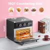 imageCOMFEE Retro Air Fry Toaster Oven 7in1 1500W 19QT Capacity 6 Slice Rotisseries Warm Broil Toast Convection Bake Black Perfect for Countertop18L Air Fryer