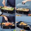 imageCOMFEE 12inch MultiFunctional Electric Skillets with Temperature Control Rapid Heat Up Easy to Clean Nonstick Detachable Electric Griddle for Roast Fry Saut Steam or Buffet 35Qt