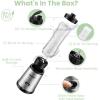 imageCOMFEE Compact Personal Blender with Tritan BPAFree 20 Oz and 10 Oz Travel Cups with Lids for Shakes Frozen Drinks Smoothies Food Prep 300Watt Base Stainless Steel