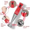 imageCOMFEE Immersion Hand Blender Brushed Stainless Steel Multipurpose Stick Blender with 500 Watts 600ml Beaker 500ml Chopper and Whisk Perfect for Baby Food Smoothies Sauces and Soups BlackRed