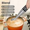 imageCOMFEE Immersion Hand Blender Brushed Stainless Steel Multipurpose Stick Blender with 500 Watts 600ml Beaker 500ml Chopper and Whisk Perfect for Baby Food Smoothies Sauces and Soups BlackBlack