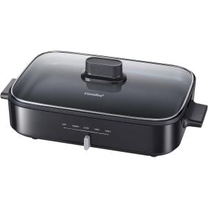 imageCOMFEE 12inch MultiFunctional Electric Skillets with Temperature Control Rapid Heat Up Easy to Clean Nonstick Detachable Electric Griddle for Roast Fry Saut Steam or Buffet 35Qt