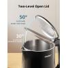 imageCOMFEE Electric Kettle and Tea Kettle 15L Double Wall Stainless Steel Interior Lid ampamp Spout Fast Boil AutoOff and BoilDry Protection 1500WBlack