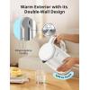 imageCOMFEE Electric Kettle and Tea Kettle 15L Double Wall Stainless Steel Interior Lid ampamp Spout Fast Boil AutoOff and BoilDry Protection 1500WWhite