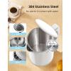 imageCOMFEE Electric Kettle and Tea Kettle 15L Double Wall Stainless Steel Interior Lid ampamp Spout Fast Boil AutoOff and BoilDry Protection 1500WWhite